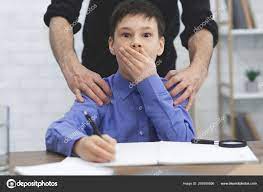 Scared Boy Victim Of Pedophilia In School Stock Photo By C Milkos 265955896