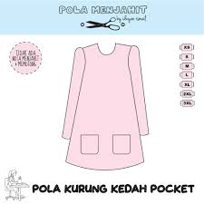 Yg ni pola depan k. Pola Kurung Kedah Poket Depan Pola Baju Kurung Kedah Pola Blouse Pola Baju Sahaja Shopee Malaysia