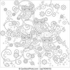 The spruce / evan polenghi these turkey coloring pages will get all the kids excited. Coloring Book For Adult And Older Children Coloring Page With Cute Owl And Floral Frame Outline Drawing In Zentangle Style Canstock