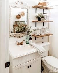 Farmhouse Bathroom Open Shelves Bathroom Design Small Small Bathroom Decor Small Bathroom Shelves