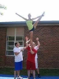 First Heel Stretch Years Ago Coed Shoulder Stand Fordland Cheer Cheerleading Practice Stunts Stunting Stretch Shoulder Stand Cheerleading Heel Stretch