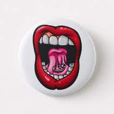Opened Mouth With Tongue Piercing Button Zazzle Com Tongue Piercing Piercing Lip Wallpaper