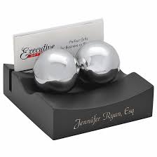 Business card holder stand acrylic landscape word desk dispenser retail. Chinese Therapy Ball Business Card Holder Desk Set Executive Gift Shoppe