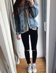 Trending Looks Ripped Jeans Casual Fashion Hipster Outfits
