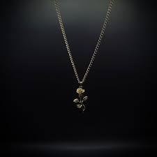 Pendentif Rose Poli Doré