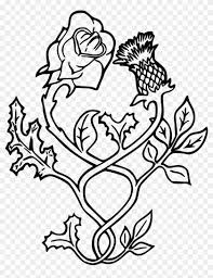 Select any of these rose silhouette tattoo pictures that best fits your web designs or other projects. Black Outline Thistle With Rose Tattoo Stencil Rose And Thistle Vector Clipart 128615 Pikpng
