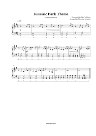 Printable sheet music for easy piano. Jurassic Park Theme For Beginner Easy Piano Sheet Music For Piano Solo Musescore Com