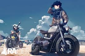 Mercenary Garage Anime Black Hair Bike