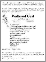 Traueranzeigen von Waltraud Gast