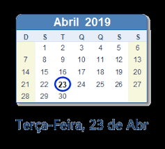 Aproveitem ao máximo a boa noite que 23/04/2021. 23 De Abr 2019 Calendario Com Feriados E Cont Regressiva Bra