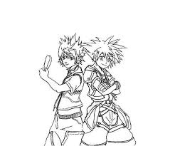 Melody of memory and kingdom hearts dark road. Sora And Riku From Kingdom Hearts Coloring Page Netart