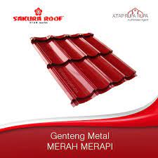 Daftar harga genteng metal berpasir per m2 / buahberbagai merek: Jual Genteng Metal Sakura Roof Merah Merapi Jakarta Selatan Atap Rupa Rupa Tokopedia