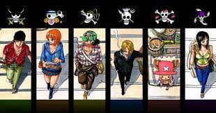 One Piece With Their Logos One Piece Anime Anime Wallpaper One Piece Crew