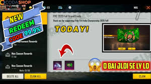 The game has seen immense growth in the last 2 years where it becomes the esports mobile game of the year last year. Free Fire New Redeem Code Today 2020 Gloo Wall Redeem Redeem Code Today New Redeem Codes Today Youtube