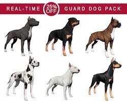 Guard Dog Pack By Alexlashko Guard Dog Pack Includes 6 Realistic Game Ready 3d Models And Features 25 Off Discount 1 Pitbull 2 Guard Dogs Dogs Great Dane