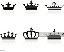 Black And White Crown Vector Royal Crowns On Black And White Vector Set There Are Two Rows With Crown Pictures Royal Design Crown Stencil