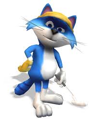 This plump, gray kitty has black and white stripes and a distinctive black widow's peak mark. 65 Popular Cartoon Characters Inspiration Photos