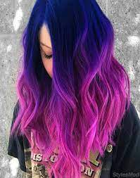 Great Combination Of Blue To Pink Hair Color Highlights For 2018 In This Year We Are Not Just Talk Estilos De Cabelo Colorido Cabelo Colorido Cabelos Tingidos