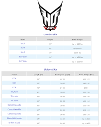 54 precise goode water ski size chart