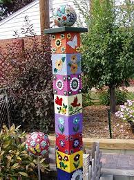 Discover new finds for everyone at zulily. Tower With Gazing Ball Topper Cinder Block Garden Garden Totem Art Pole