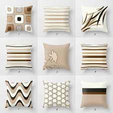 Decorative wool lumbar pillows, personalized pillows. Neutral Throw Pillow Covers Decorative Pillows Sand Brown White Wish