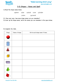 Drawing the cross on your paper. 3d Shapes Name And Spell Tmk Education