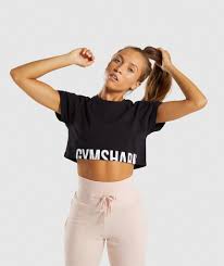 Black And White Crop Top Gymshark Fraction Crop Top Black White Crop Top Outfits Athletic Crop Top Top Outfits