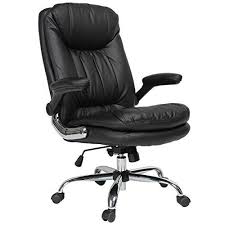 Yamasoro Ergonomic High Back Black Executive Pu Leather Office Chair With Flip Up Arms Swivel Big And Tall Black Best Office Chair Office Chair Leather Chair
