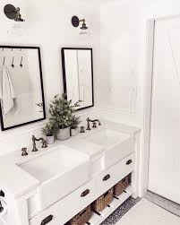 They break up the lines and add interest. Apron Front Sinks In The Bathroom One Trend Two Ways Dlghtd