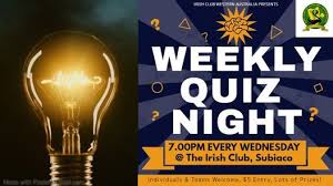The current affairs quizzes section of jagranjosh aims to help every competitive exam aspirant to revise the day at ease. Weekly Quiz Night Irish Club Western Australia Orange Grove 2 June 2021