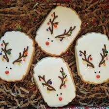 Reindeer Christmas Cutout Cookies Hand Decorated Royal Icing Rolled Cookies Sugar Co Christmas Cookies Decorated Christmas Cutout Cookies Christmas Cutouts