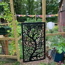 Metal Privacy Screen Decorative Panel Outdoor Garden Fence Art Branch 2 Garden Fence Art Fence Art Metal Privacy Screen