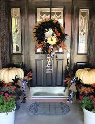 You can decorate your porch not only with a cool wreath but also with many other cute details and accessories. Pin By Dana Watson Hennen On Front Door Porch Fall Decorations Porch Halloween Porch Decorations Halloween Front Porch Decor