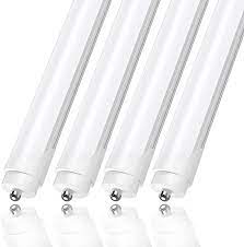 Fluorescent tubes contain a mixture of argon and nitrogen at atmospheric pressure, including a small drop of vaporized mercury (hg). Cnsunway Lighting 8ft Led Bulbs 45w 100w Equivalent Dual Ended Power Ballast Bypass 4800lm 6000k Frosted Cover Fluorescent Light Bulbs Replacement 4 Pack Amazon Com