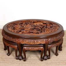 Free delivery and returns on ebay plus items for plus members. Chinese Coffee Table With Hand Carved Nautical Battle Scene Six Stools La220652 Loveantiques Com