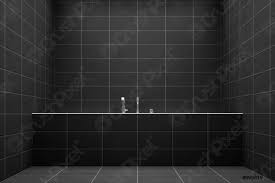 Hier war beim kauf des hauses schon einiges schönes vorhanden. Ein Badezimmer Mit Schwarzen Fliesen Foto Vorratig Crushpixel