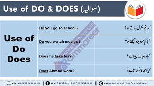 Use Of Do Does Did In Urdu Hindi English Grammar In Urdu English Study English Grammar Urdu
