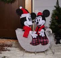 Disney Mickey and Minnie 34-in Merry Christmas Yard Decoration with Clear Incandescent Lights