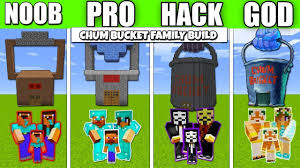 Do they have a youtube channel? Minecraft Battle Chum Bucket Family Crafting Challenge Noob Vs Pro Vs Hacker Minecraft Animation Youtube