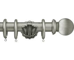 The antique drapery rod company offers the interior design trade an abundant selection of fine quality drapery hardware. Integra Masterpiece 50mm Antique Silver Standard Wood Curtain Pole