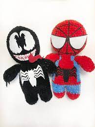 Black Venom Toy Figure Marvel Comic Stuffed Crochet Toy Etsy Marvel Toys Venom Toys Marvel