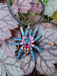 Creatures arachnids creepy crawlies spider cool insects insects pets cute animals tarantula. Brazilian Jewel Tarantula Typhochlaena Seladonia Wooden Etsy In 2021 Unique Necklaces Beautiful Rainbow Wooden Pendant