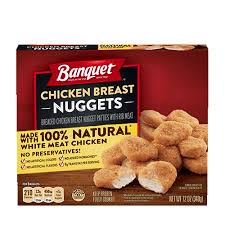 Find images of chicken nuggets. Chicken Breast Nuggets Box Banquet