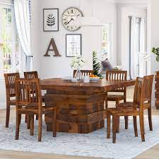 Made of quality board, this dining table is exceedingly durable and stable for long service life. Modern Simplicity Rustic Wood Dining Room Table And Chair Set
