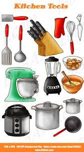 Etsy Kitchen Clipart Baking Tools Illustration Clip Art