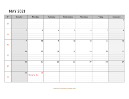 Whatever you plan to use this june 2021 calendar for, it's free to use for personal use and all … May 2021 Calendar Free Printable With Grid Lines Designed Horizontal Free Calendar Template Com