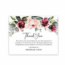 Check spelling or type a new query. Floral Funeral Thank You Card Template Printable With Custom Wording