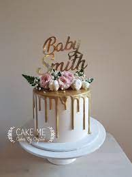 Gold Baby Shower Cake Gold Baby Shower Cake Baby Shower Cake Topper Girl Cake