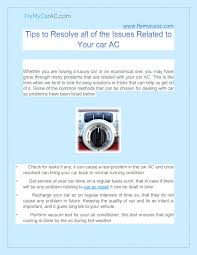 tips to resolve all of the issues related to your car ac by