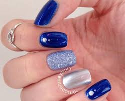 Easy Blue And Silver Nail Designs Silver Nail Designs Blue And Silver Nails Silver Nails